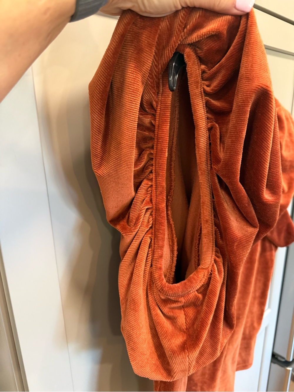THML Rust Velvet Ruffled-Sleeve Blouse - Picture 3 of 5